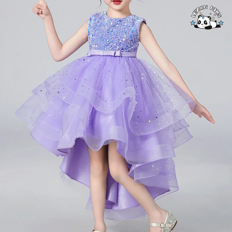LEZONKIDS - Customizable Designs Kids Girls Dresses Sequin Princess Puff Party Dresses for Girls